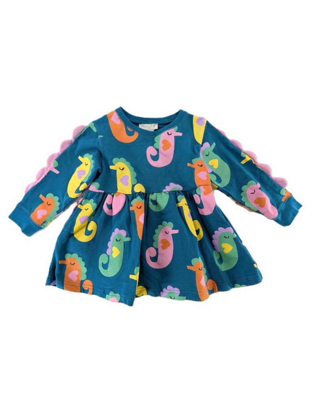 Stella McCartney Kids Dress Girls Size 3 Seahorse Pockets Designer French Terry